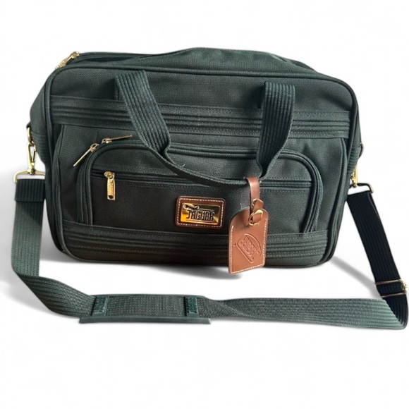 JAGUAR Handbags - JAGUAR Canvas Carry On Duffle Bag w/ Adjustable Strap | Dark Green